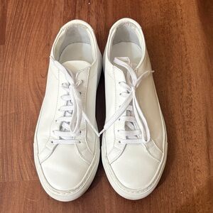 Common Projects White Leather Low-Top Sneakers with White Laces